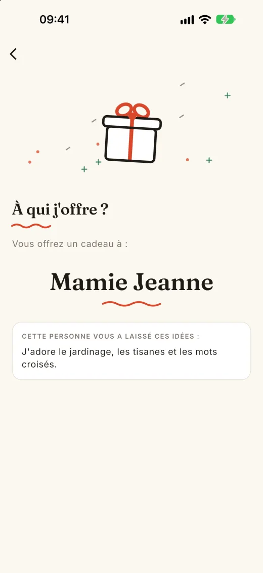 À qui dois-je offrir ?